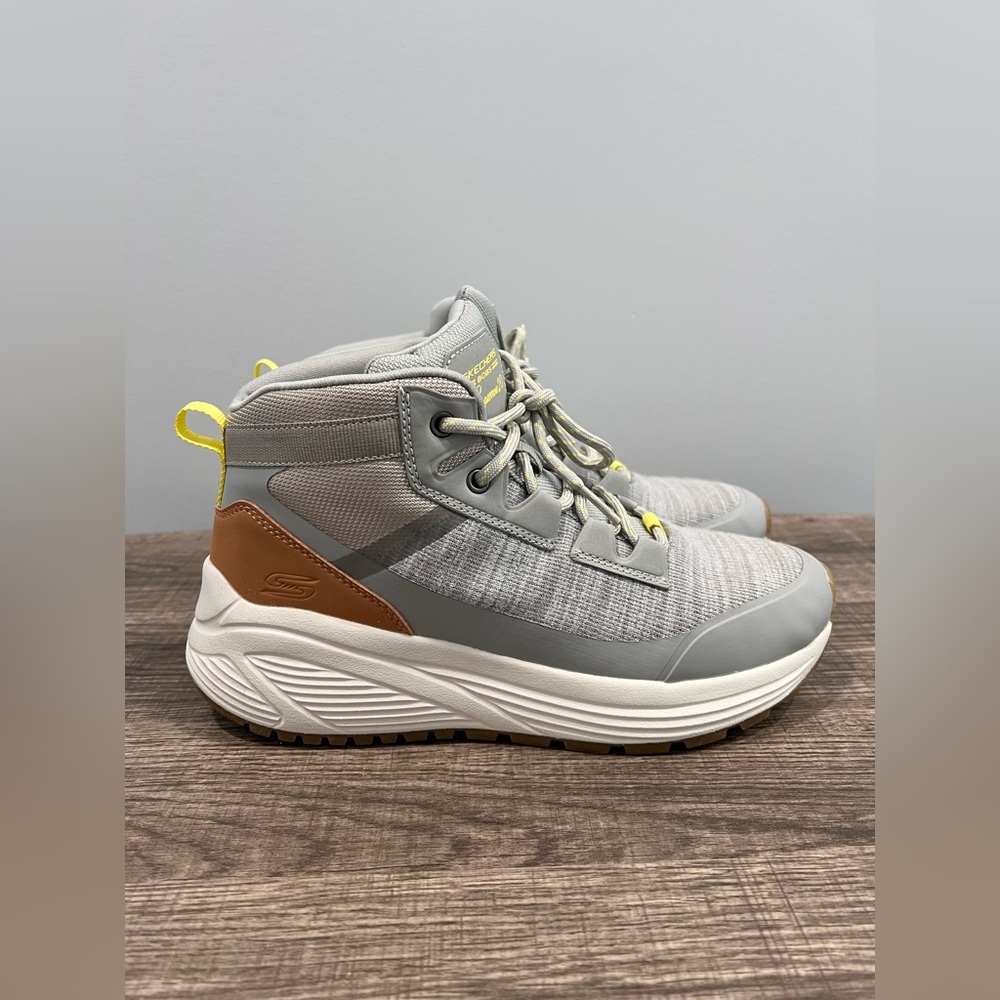 Skechers Gray and Tan High-Top Sneakers